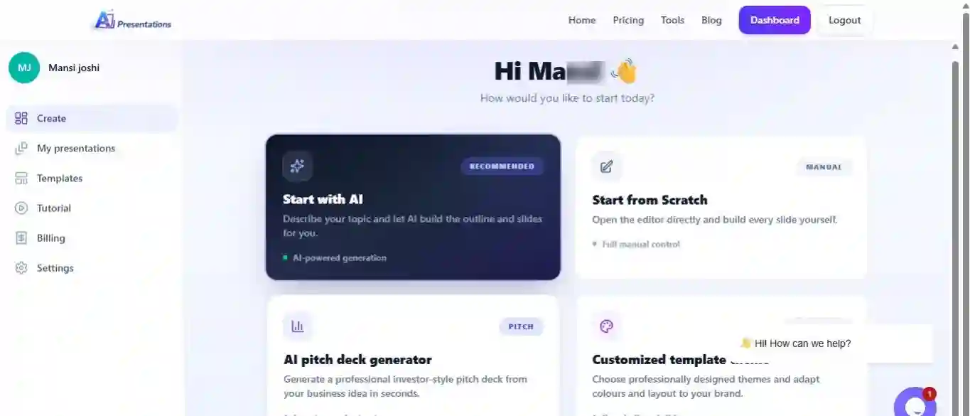 AI Presentations starting point