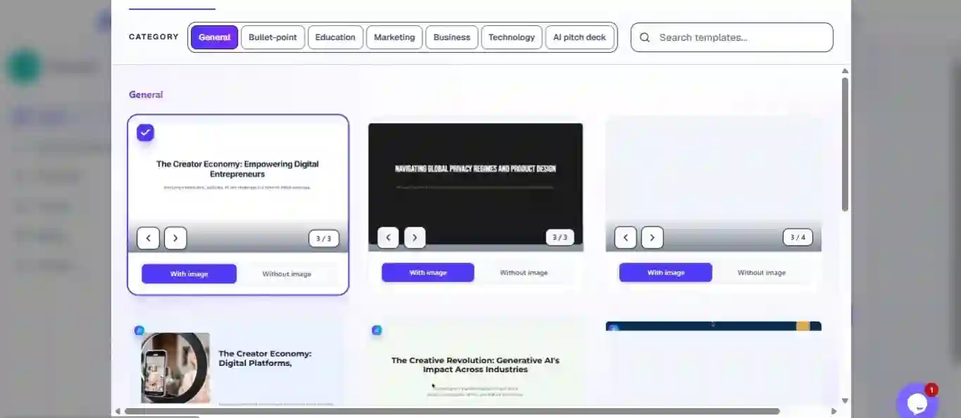 AI Presentations generating